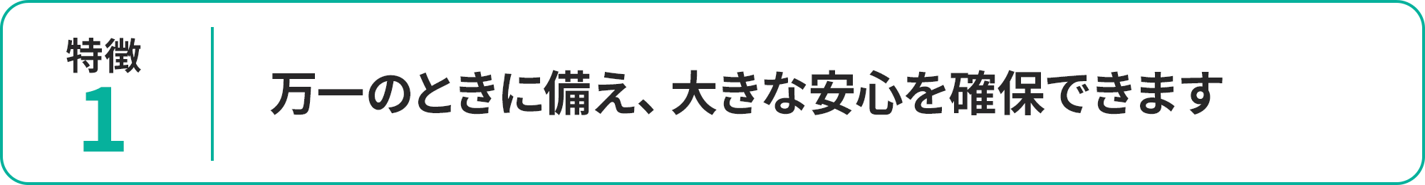 万一のときに備え、大きな安心を確保できます