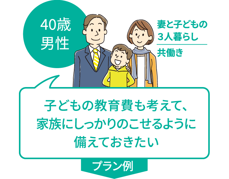 子どもの教育費も考えて、家族にしっかりのこせるように備えておきたい