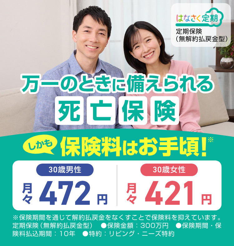 万一のときに備えられる死亡保険