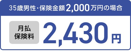 35歳男性・保険金額2,000万円の場合