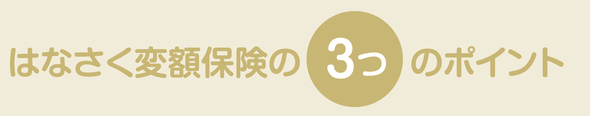 はなさく変額保険の３つのポイント