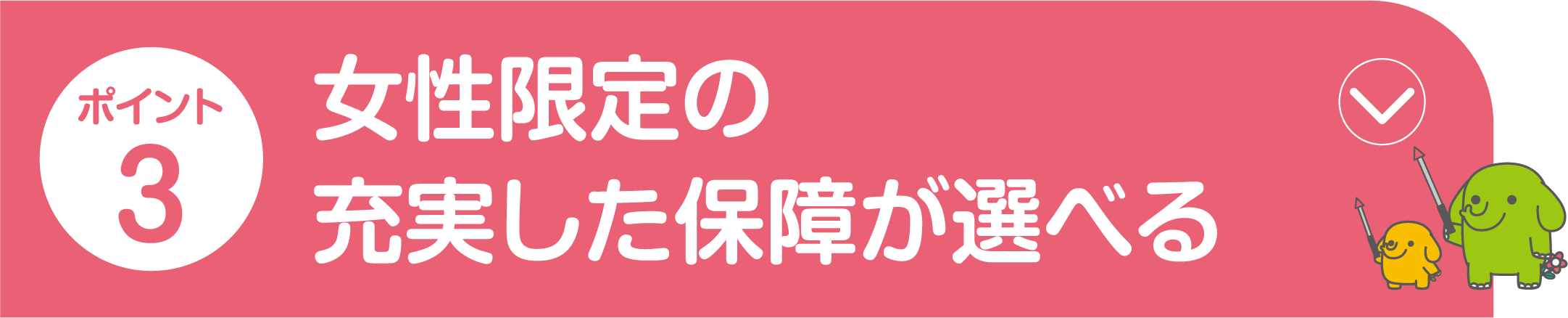 ポイント3 女性限定の充実した保障が選べる