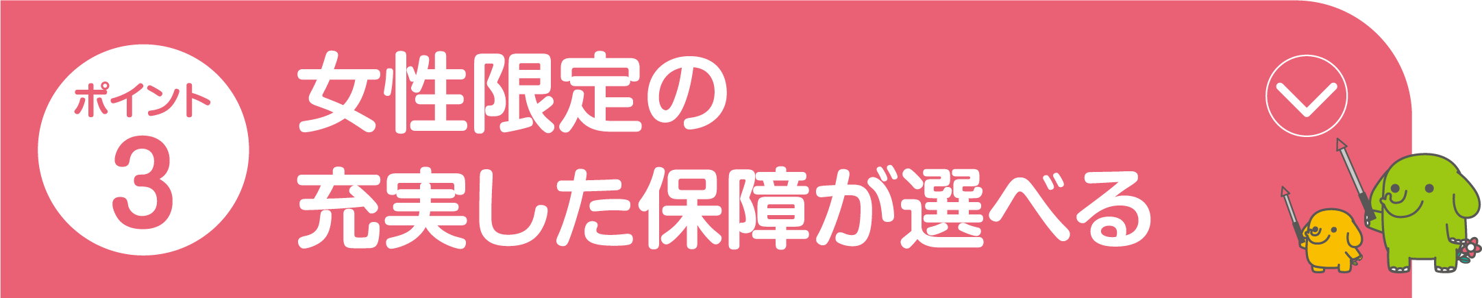 ポイント3 女性限定の充実した保障が選べる