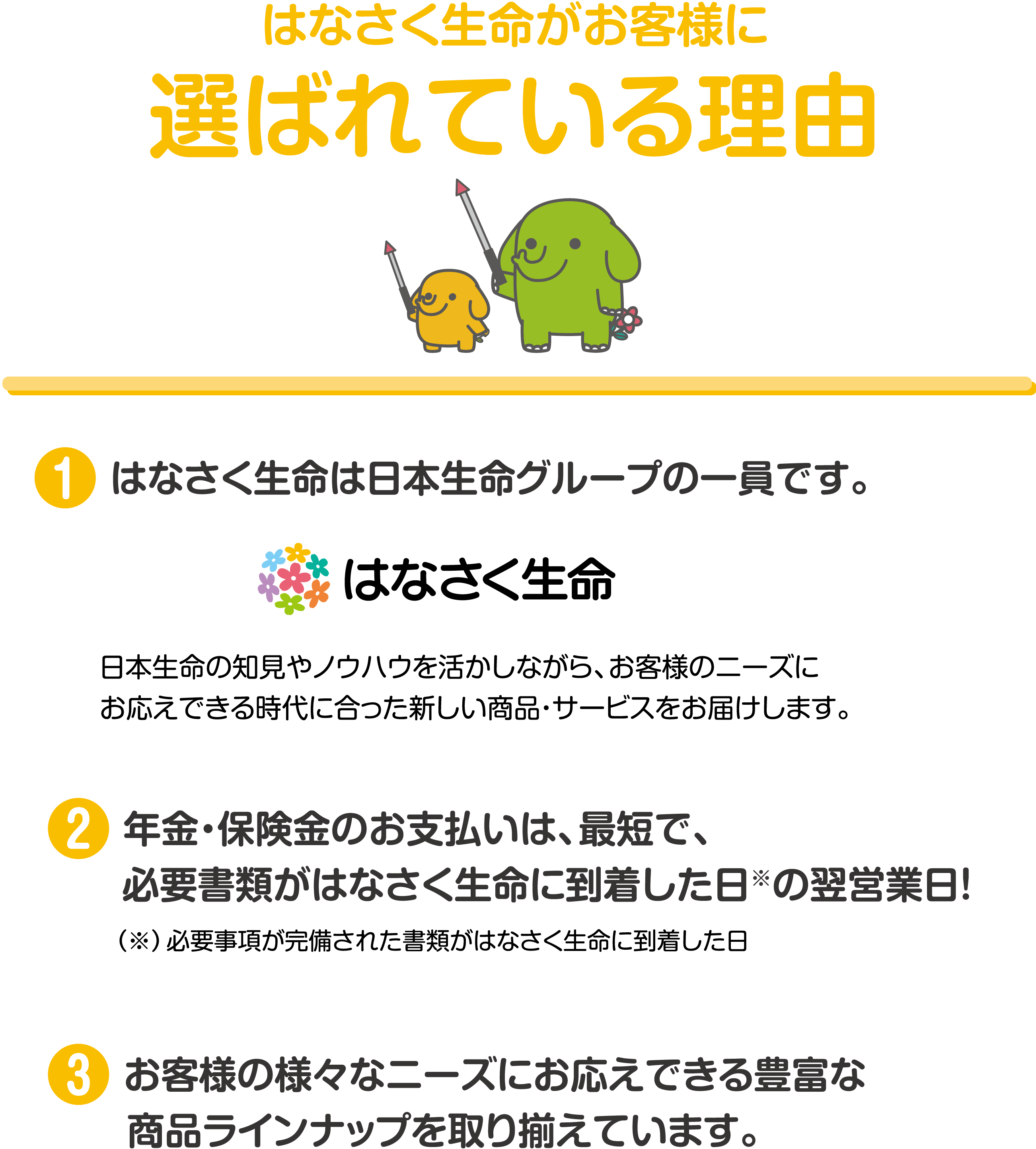 はなさく生命がお客様に選ばれている理由