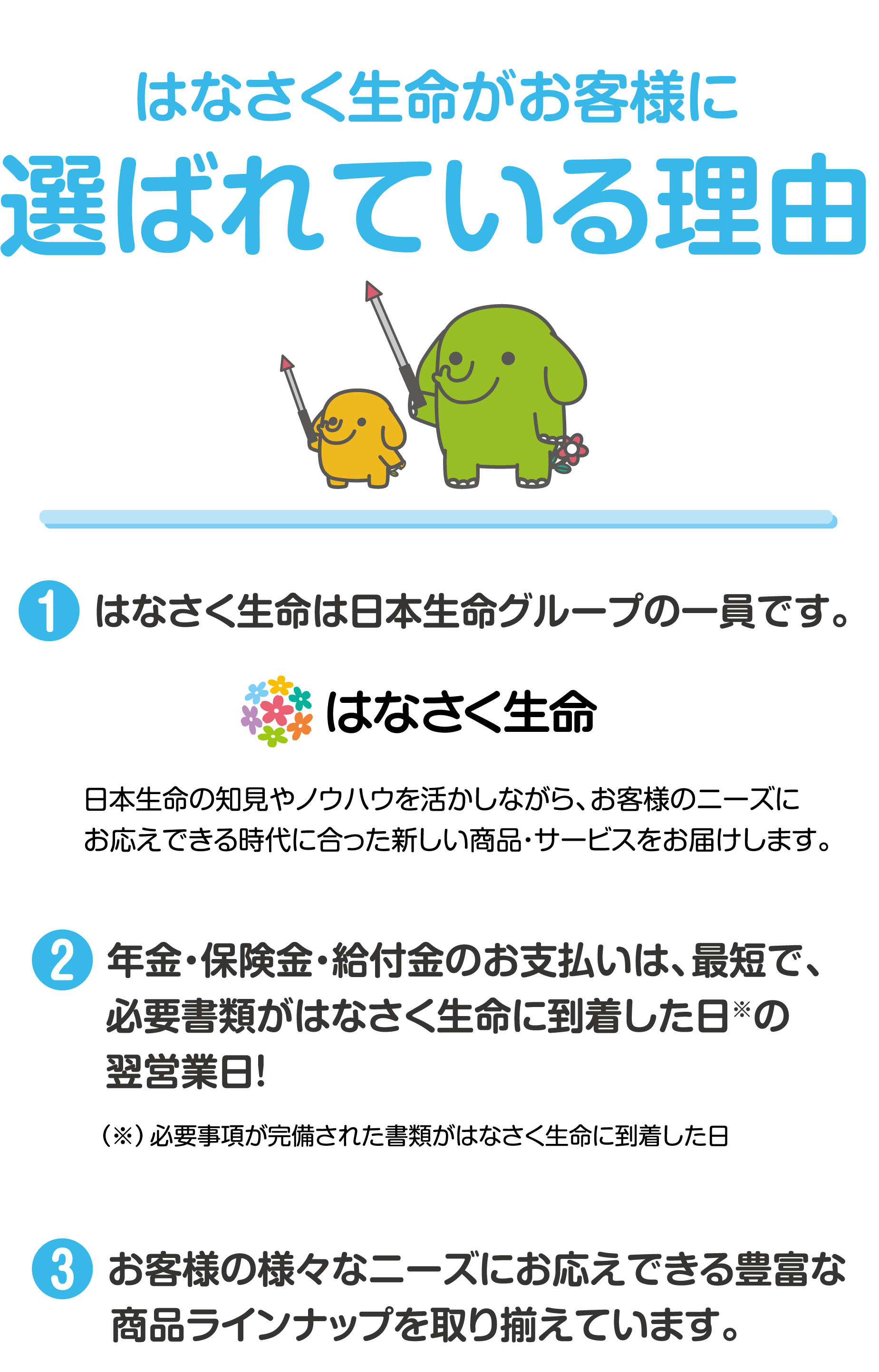 はなさく生命がお客様に選ばれている理由