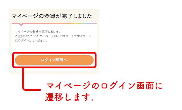 ログイン情報手続完了画像